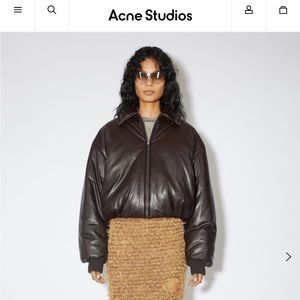 Acne faux leather padded bomber jacket